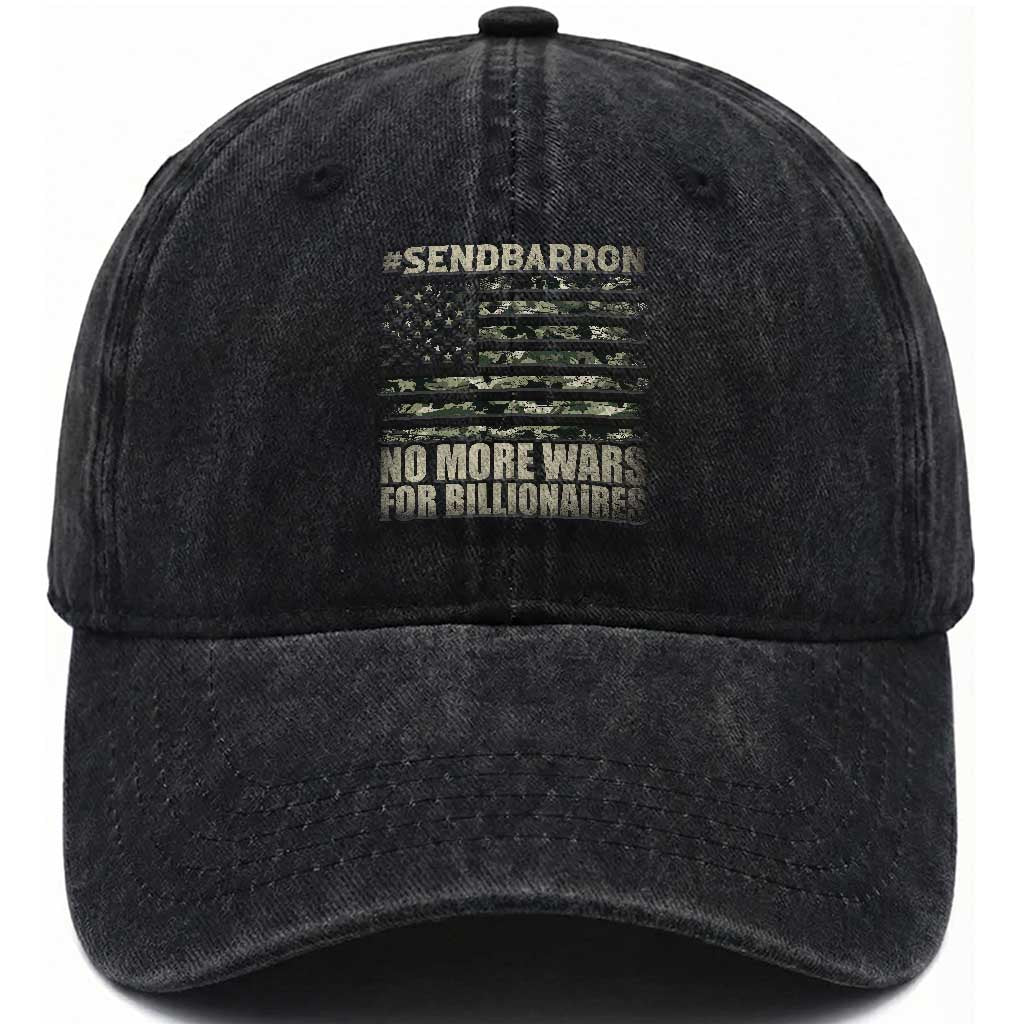 Send Barron Washed Cotton Baseball Cap Vintage American Flag Camo Soldier Hashtag Meme TS14 Washed Cap Universal Fit Black Print Your Wear