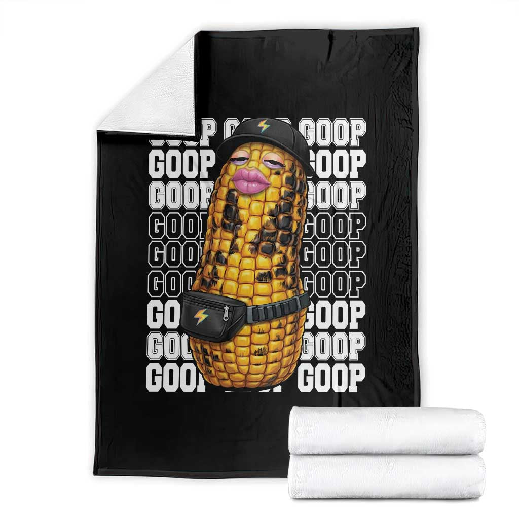 Funny Burnt Peanut Goop Throw Blanket Burnt Corn Meme Viral Humor TS14 Black Print Your Wear