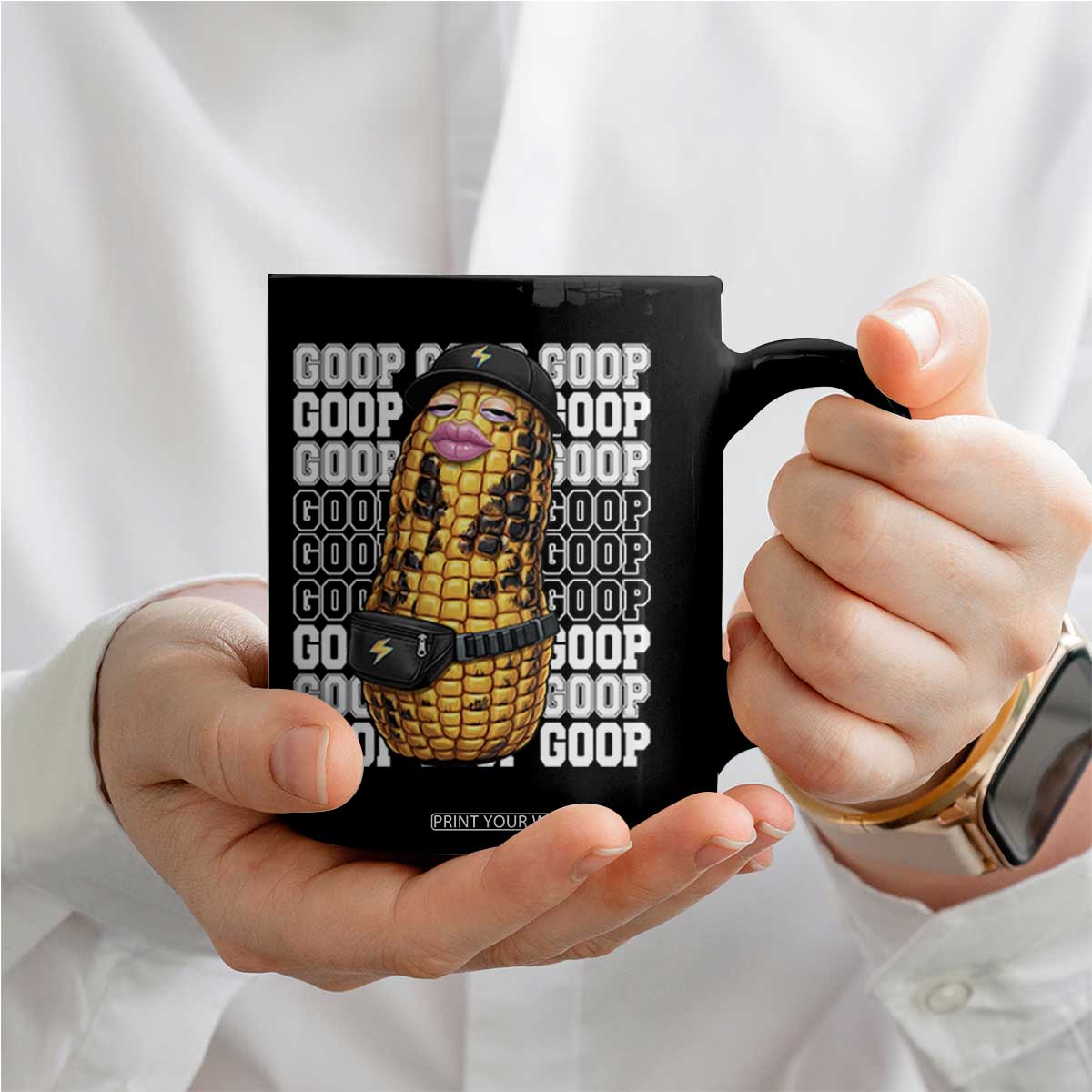 Funny Burnt Peanut Goop Coffee Mug Burnt Corn Meme Viral Humor TS14 Print Your Wear