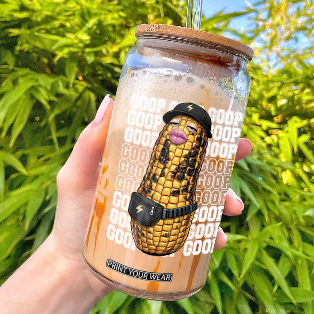 Funny Burnt Peanut Goop Glass Can Burnt Corn Meme Viral Humor TS14 Black Print Your Wear