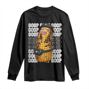 Funny Burnt Peanut Goop Long Sleeve Shirt Burnt Corn Meme Viral Humor TS14 Black Print Your Wear