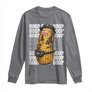Funny Burnt Peanut Goop Long Sleeve Shirt Burnt Corn Meme Viral Humor TS14 Charcoal Print Your Wear