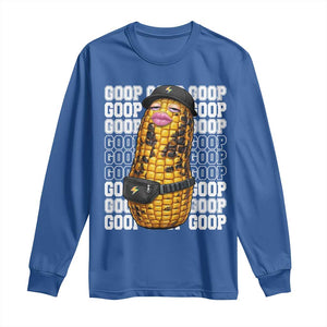 Funny Burnt Peanut Goop Long Sleeve Shirt Burnt Corn Meme Viral Humor TS14 Royal Blue Print Your Wear