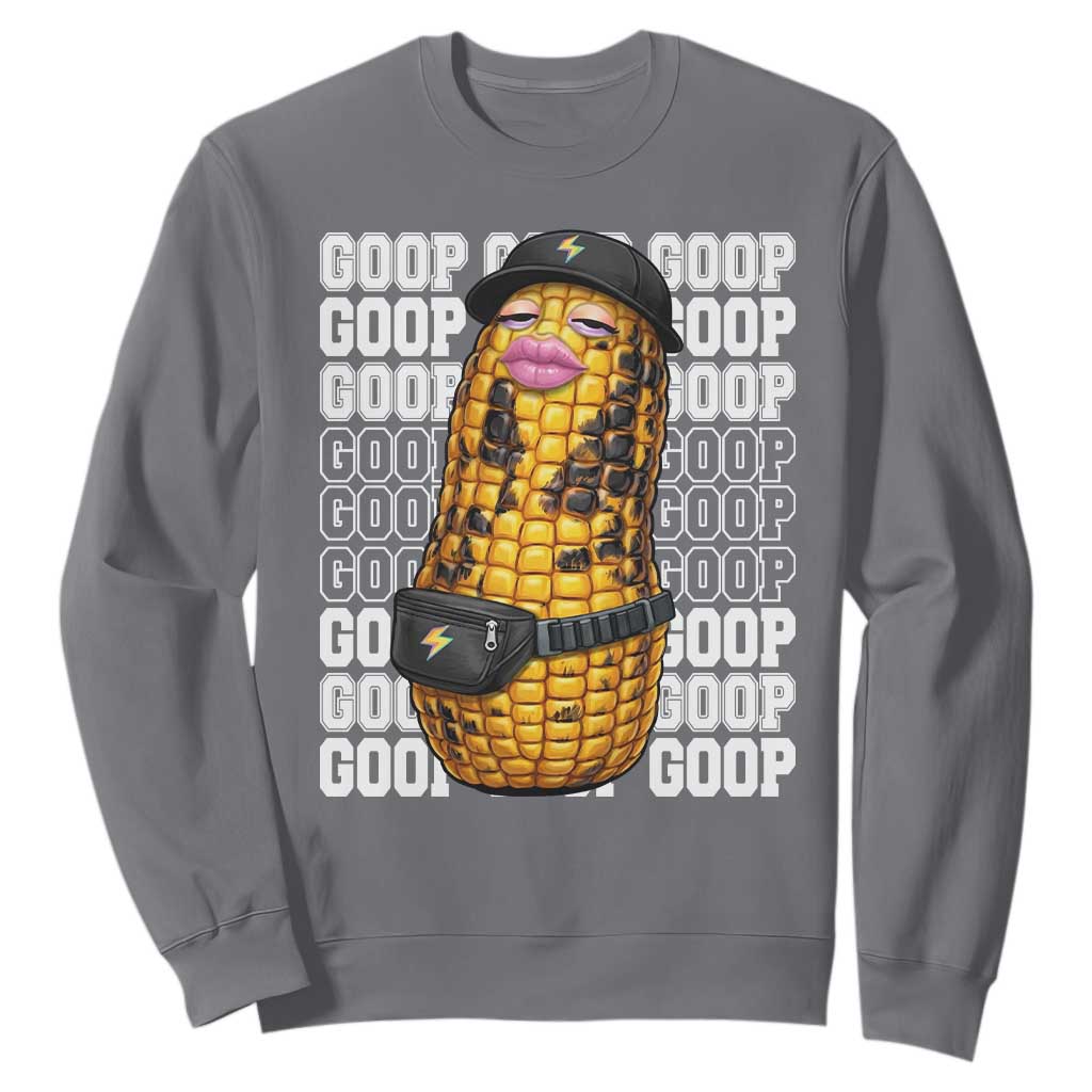 Funny Burnt Peanut Goop Sweatshirt Burnt Corn Meme Viral Humor TS14 Charcoal Print Your Wear