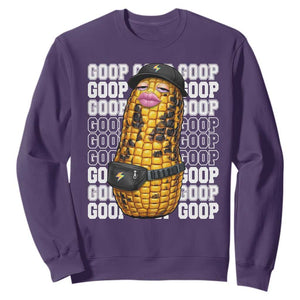 Funny Burnt Peanut Goop Sweatshirt Burnt Corn Meme Viral Humor TS14 Purple Print Your Wear