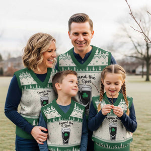 Funny St Patrick’s Day Beer V-Neck Knit Sweater Vest Found The G Spot TS14 Beige Green Print Your Wear