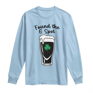 Funny St Patrick’s Day Beer Long Sleeve Shirt Found The G Spot TS14 Light Blue Print Your Wear