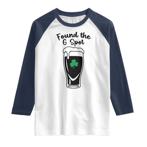 Funny St Patrick’s Day Beer Raglan Shirt Found The G Spot TS14 White Navy Print Your Wear