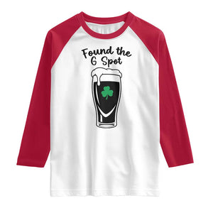 Funny St Patrick’s Day Beer Raglan Shirt Found The G Spot TS14 White Red Print Your Wear
