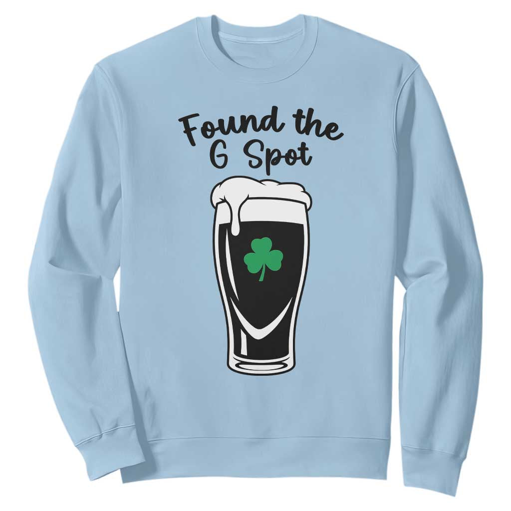 Funny St Patrick’s Day Beer Sweatshirt Found The G Spot TS14 Light Blue Print Your Wear