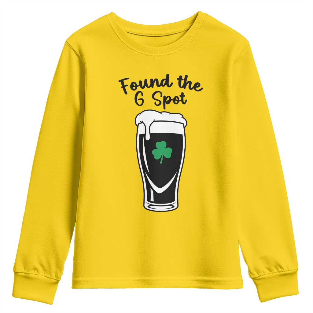 Funny St Patrick’s Day Beer Youth Sweatshirt Found The G Spot TS14 Daisy Print Your Wear