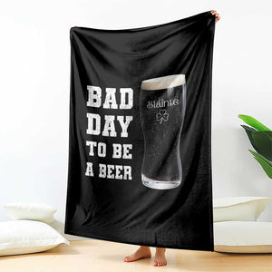 Irish Shamrock Beer Throw Blanket Bad Day To Be A Beer TS14 Print Your Wear