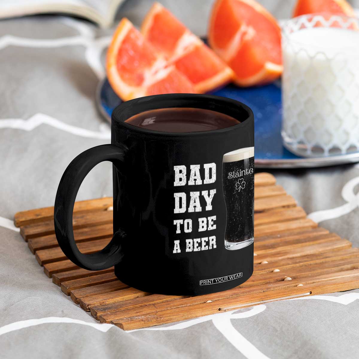 Irish Shamrock Beer Coffee Mug Bad Day To Be A Beer TS14 Print Your Wear