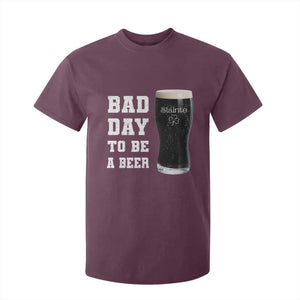 Irish Shamrock Beer T Shirt For Kid Bad Day To Be A Beer TS14 Maroon Print Your Wear