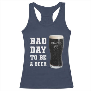 Irish Shamrock Beer Racerback Tank Top Bad Day To Be A Beer TS14 Navy Print Your Wear