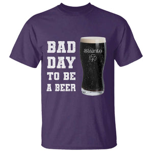 Irish Shamrock Beer T Shirt Bad Day To Be A Beer TS14 Purple Print Your Wear