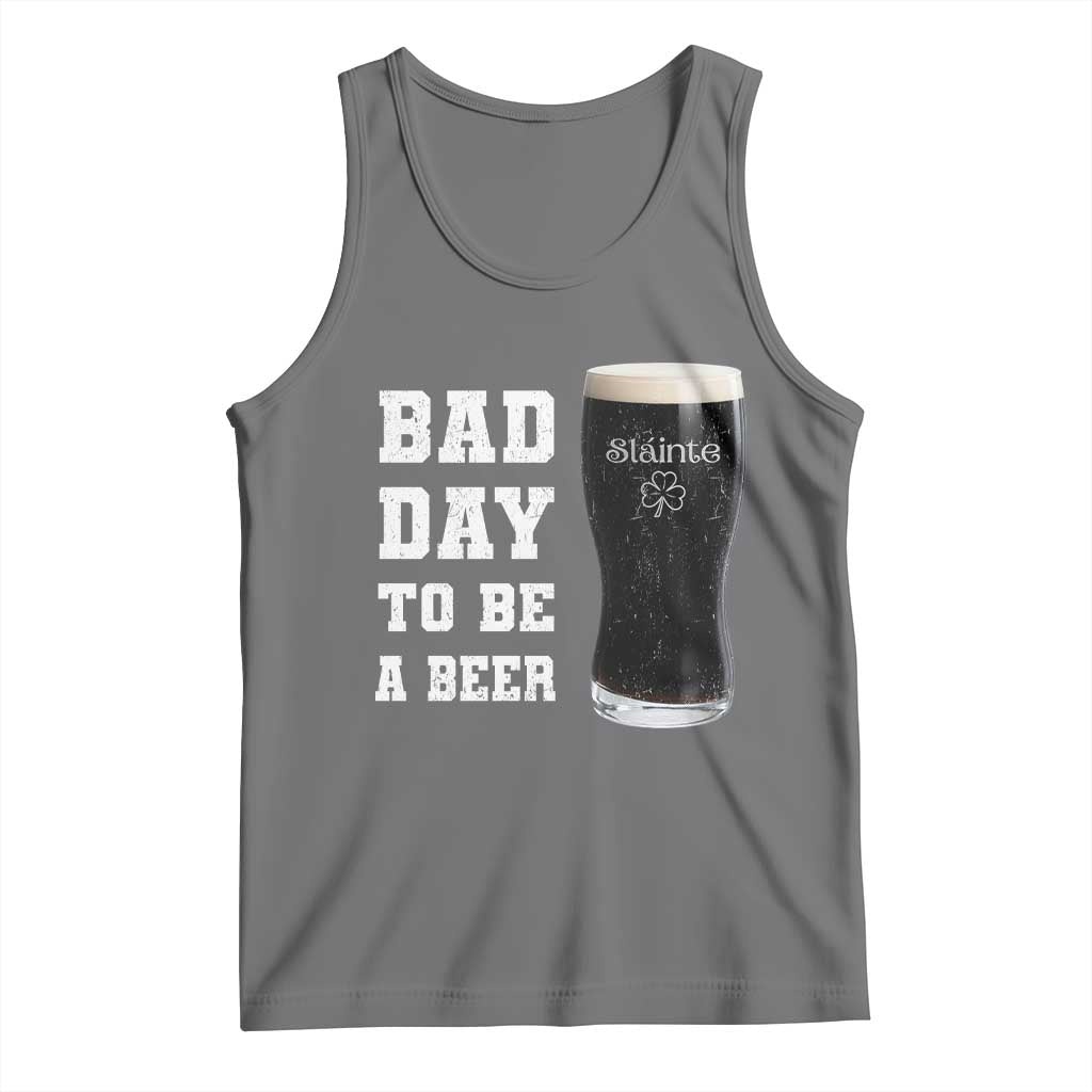 Irish Shamrock Beer Tank Top Bad Day To Be A Beer TS14 Black Heather Print Your Wear
