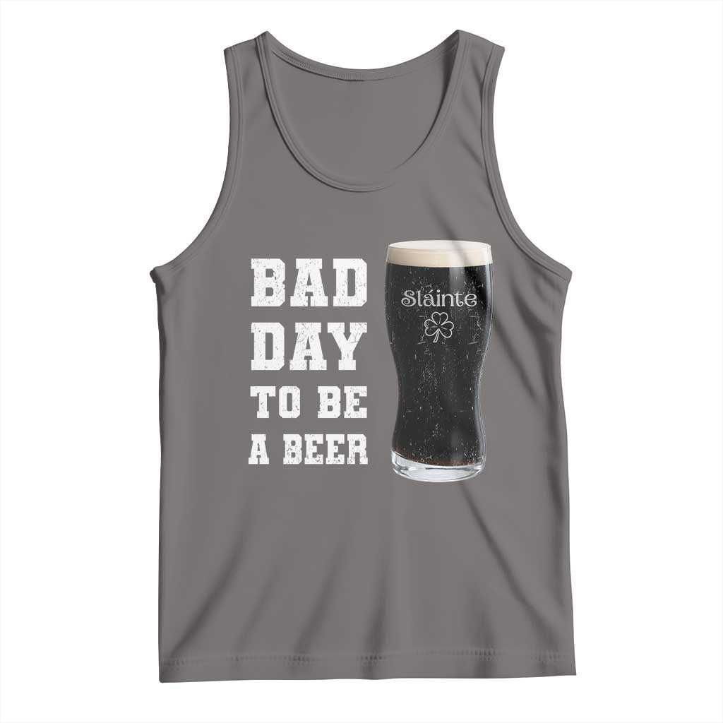 Irish Shamrock Beer Tank Top Bad Day To Be A Beer TS14 Deep Heather Print Your Wear