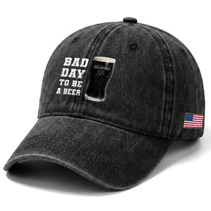 Irish Shamrock Beer Washed Cotton Baseball Cap Bad Day To Be A Beer TS14 Print Your Wear