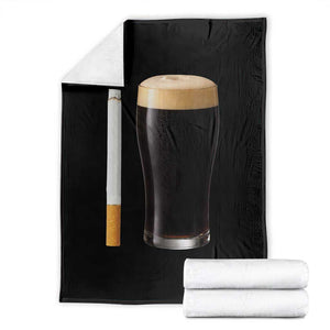 Irish Shamrock Beer Smoking Pub Drinking Humor Throw Blanket TS14 Black Print Your Wear