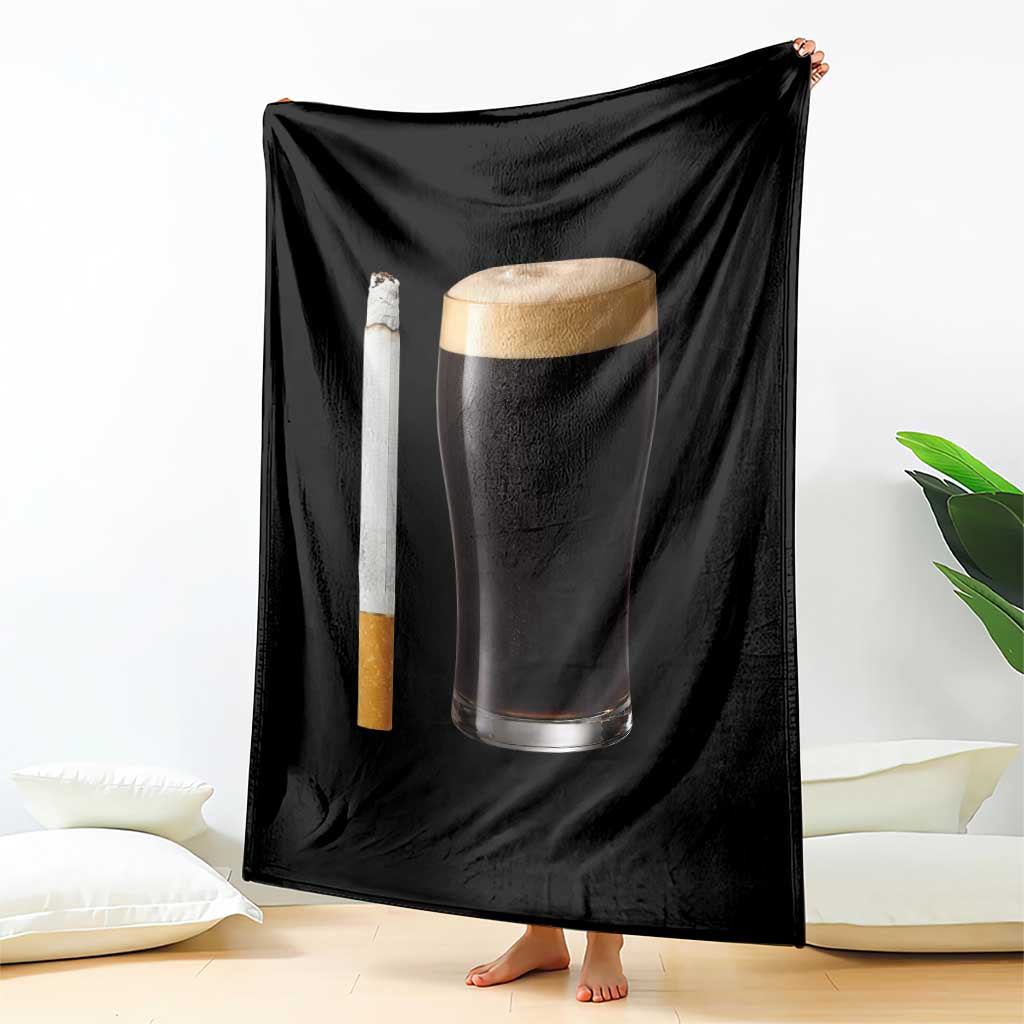 Irish Shamrock Beer Smoking Pub Drinking Humor Throw Blanket TS14 Print Your Wear