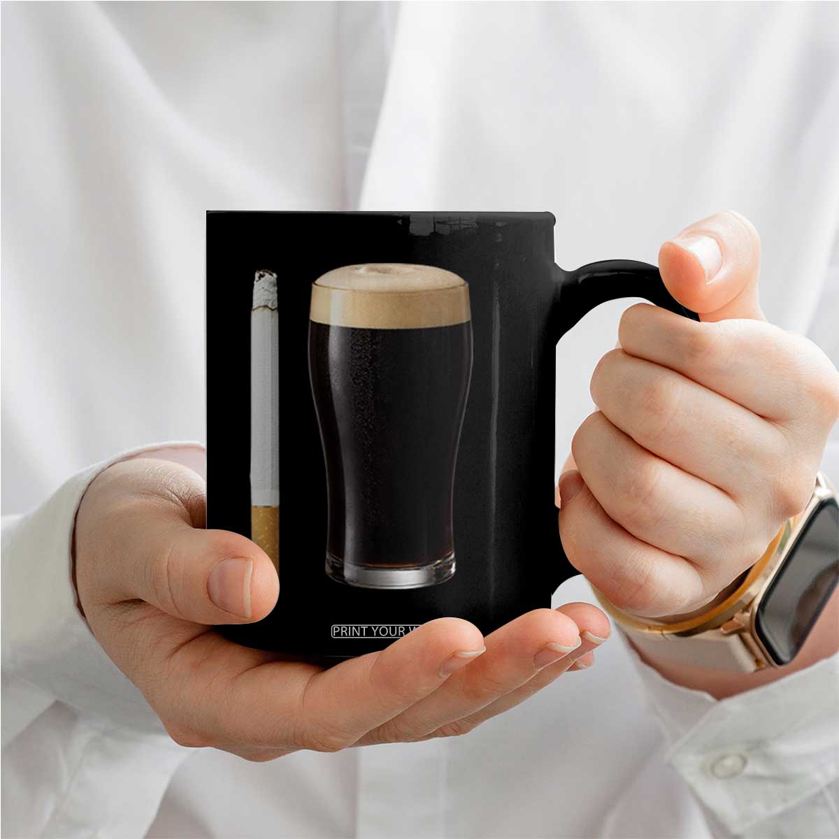 Irish Shamrock Beer Smoking Pub Drinking Humor Coffee Mug TS14 Print Your Wear