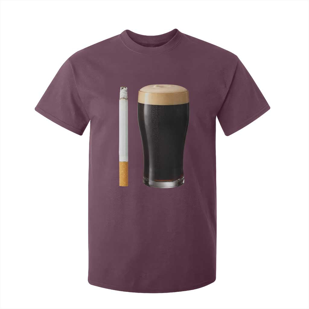 Irish Shamrock Beer Smoking Pub Drinking Humor T Shirt For Kid TS14 Maroon Print Your Wear