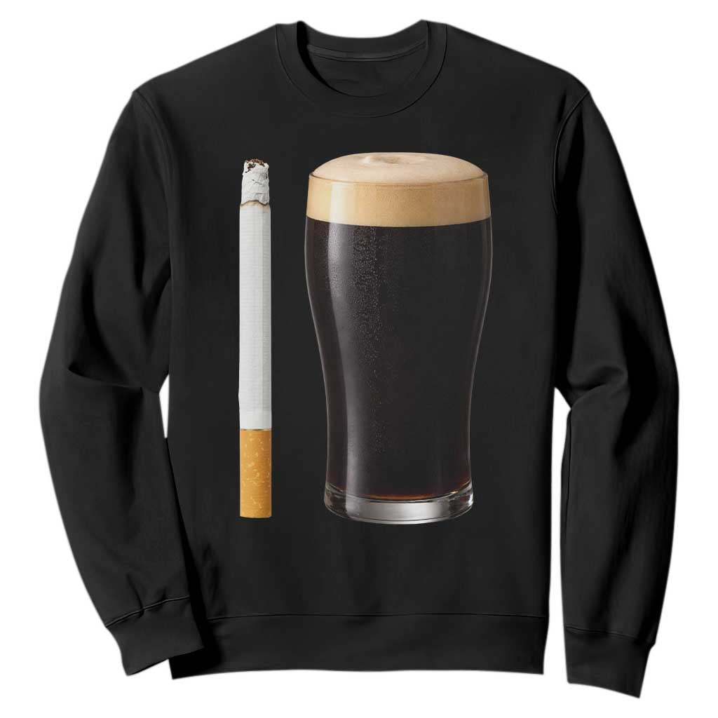 Irish Shamrock Beer Smoking Pub Drinking Humor Sweatshirt TS14 Black Print Your Wear