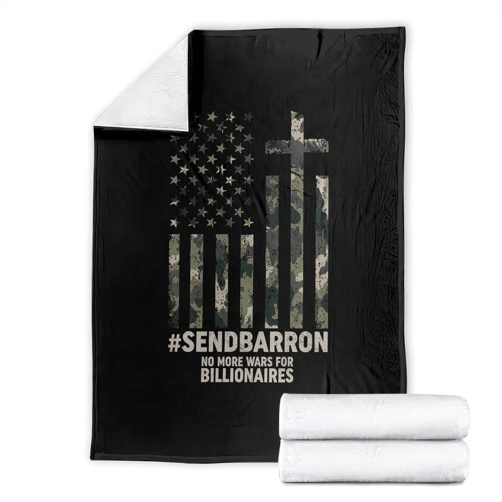 Send Barron Throw Blanket Vintage American Flag Camo Hashtag Protest Meme TS14 Black Print Your Wear
