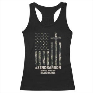 Send Barron Racerback Tank Top Vintage American Flag Camo Hashtag Protest Meme TS14 Black Print Your Wear