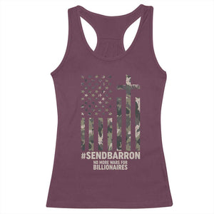 Send Barron Racerback Tank Top Vintage American Flag Camo Hashtag Protest Meme TS14 Maroon Print Your Wear