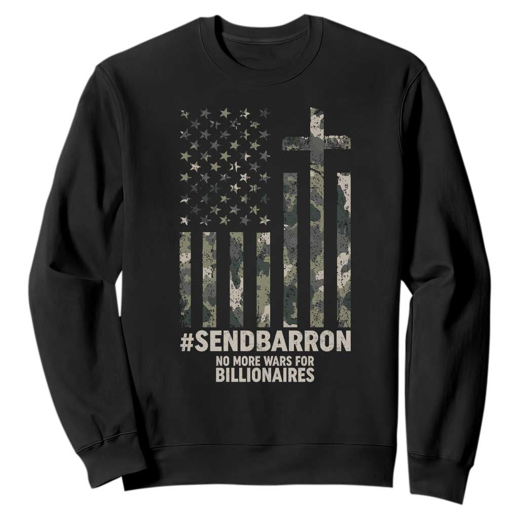 Send Barron Sweatshirt Vintage American Flag Camo Hashtag Protest Meme TS14 Black Print Your Wear