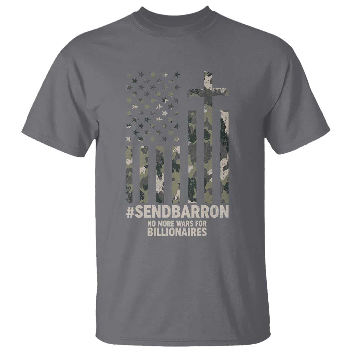 Send Barron T Shirt Vintage American Flag Camo Hashtag Protest Meme TS14 Charcoal Print Your Wear