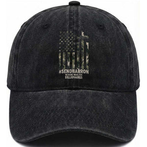 Send Barron Washed Cotton Baseball Cap Vintage American Flag Camo Hashtag Protest Meme TS14 Washed Cap Universal Fit Black Print Your Wear
