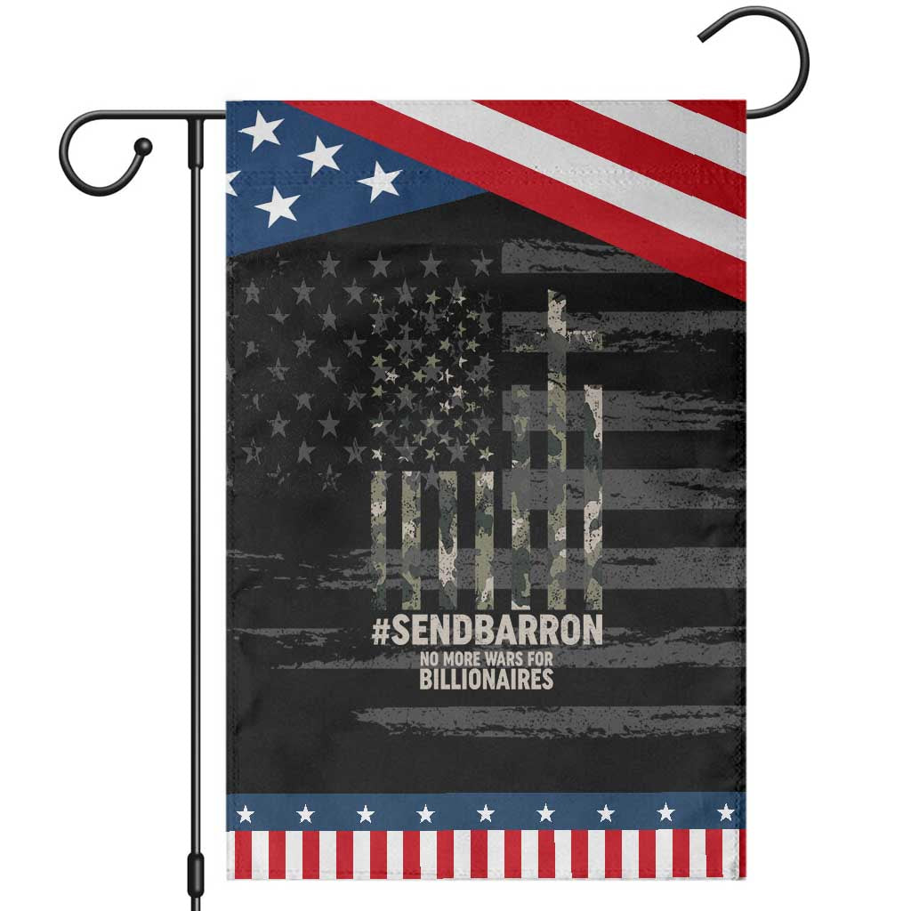 Send Barron Garden Flag Vintage American Flag Camo Hashtag Protest Meme TS14 Distressed Black Blue Print Your Wear