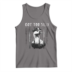 Got Too Silly Goose Meme Tank Top Funny Cowboy Goose Jailbird Prison TS14 Deep Heather Print Your Wear