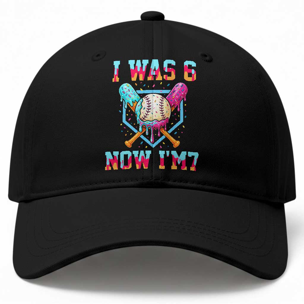 I Was 6 Now I'm 7 Baseball Cap Baseball Ice Cream Drip Number 67 Player 67th Birthday TS14 Print Your Wear