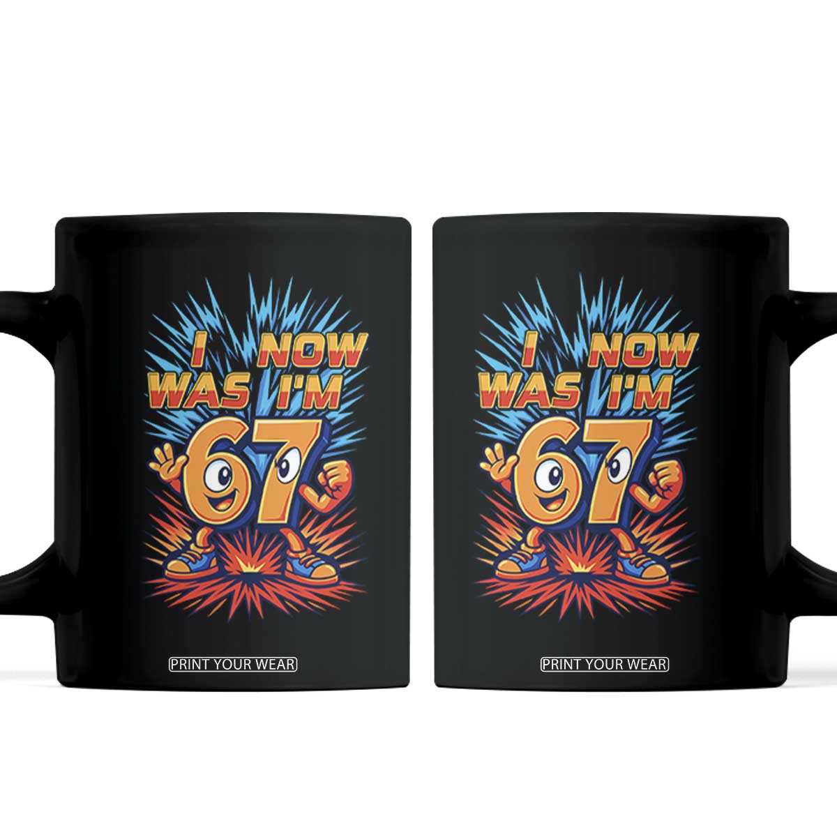 I Was 6 Now I'm 7 Italian Brainrot Meme Gift for Boy Kid Coffee Mug TS14 Black Print Your Wear