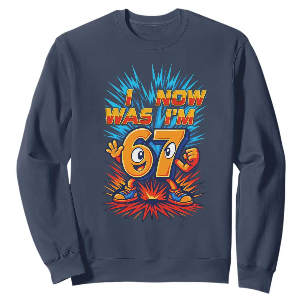 I Was 6 Now I'm 7 Italian Brainrot Meme Gift for Boy Kid Sweatshirt TS14 Navy Print Your Wear