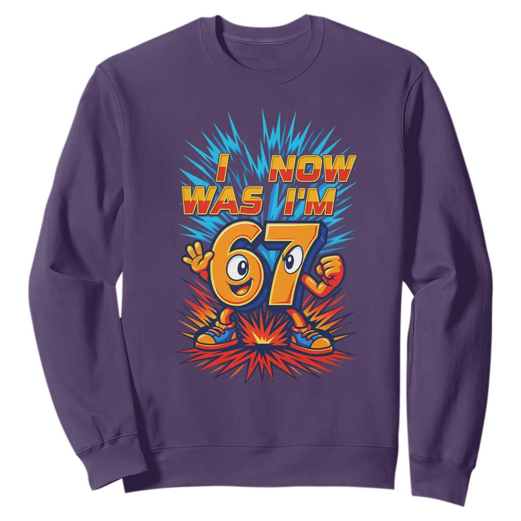 I Was 6 Now I'm 7 Italian Brainrot Meme Gift for Boy Kid Sweatshirt TS14 Purple Print Your Wear