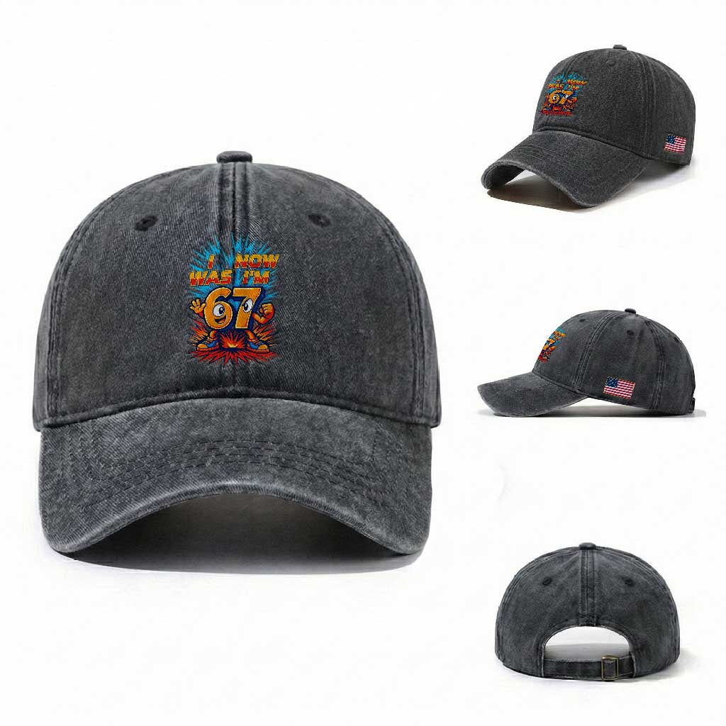 I Was 6 Now I'm 7 Italian Brainrot Meme Gift for Boy Kid Washed Cotton Baseball Cap TS14 Washed Cap Universal Fit Dark Gray Print Your Wear