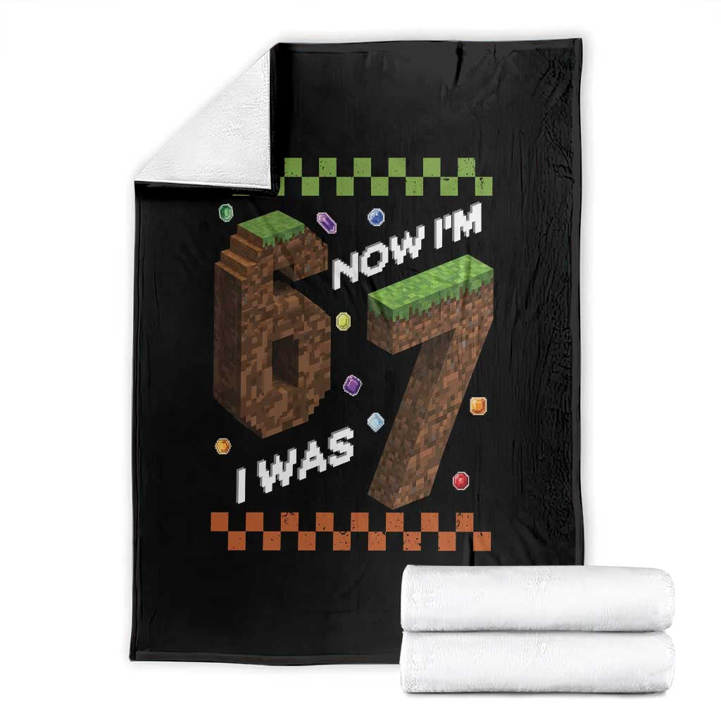 7th Birthday I Was 6 Now Im 7 Throw Blanket Unlocked 67 Boys Kids Youth TS14 Black Print Your Wear