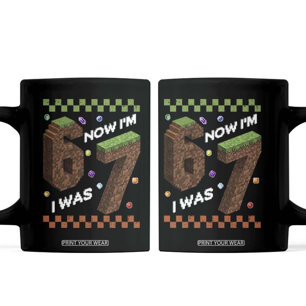 7th Birthday I Was 6 Now Im 7 Coffee Mug Unlocked 67 Boys Kids Youth TS14 Black Print Your Wear