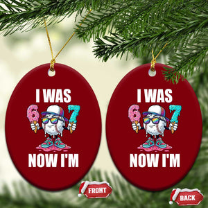 I Was 6 Now I'm 7 Ceramic Ornament Baseball Ice Cream Drip Number 67 Player TS14 Print Your Wear
