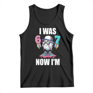 I Was 6 Now I'm 7 Tank Top Baseball Ice Cream Drip Number 67 Player TS14 Black Print Your Wear