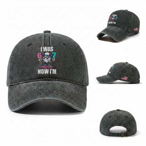 I Was 6 Now I'm 7 Washed Cotton Baseball Cap Baseball Ice Cream Drip Number 67 Player TS14 Washed Cap Universal Fit Dark Green Print Your Wear