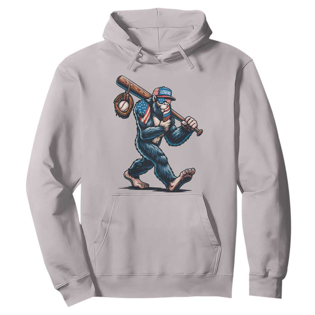 Funny Bigfoot Baseball Hoodie Sasquatch American Flag Ice Cream TS14 Ice Gray Print Your Wear