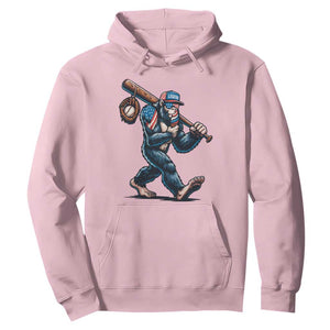 Funny Bigfoot Baseball Hoodie Sasquatch American Flag Ice Cream TS14 Light Pink Print Your Wear