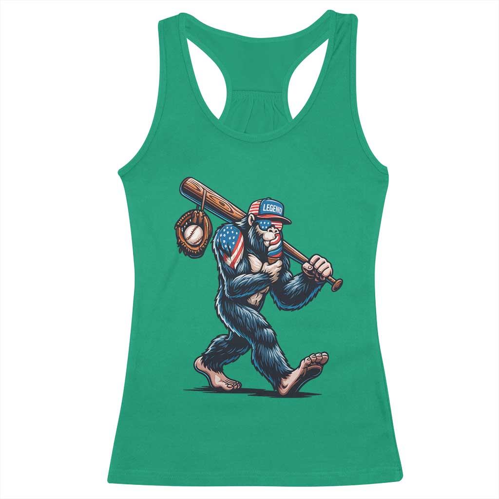 Funny Bigfoot Baseball Racerback Tank Top Sasquatch American Flag Ice Cream TS14 Irish Green Print Your Wear