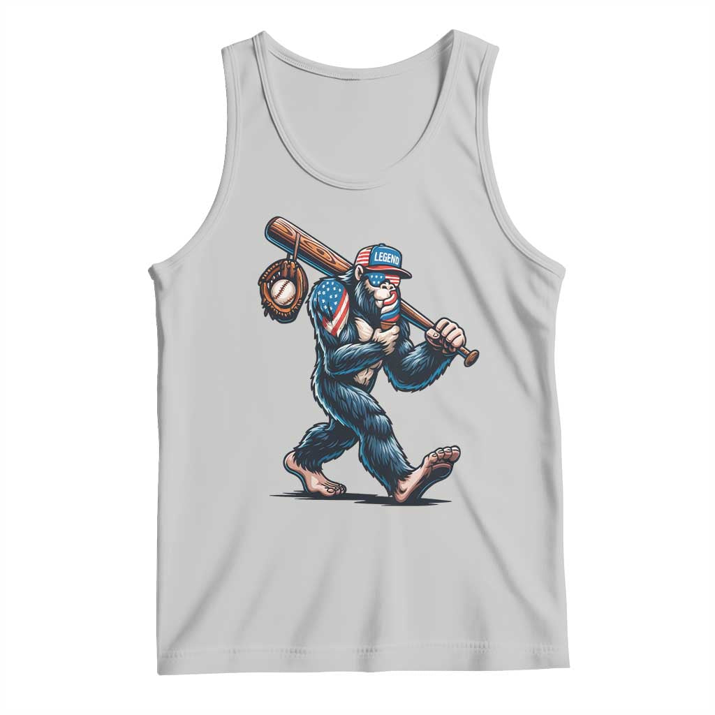 Funny Bigfoot Baseball Tank Top Sasquatch American Flag Ice Cream TS14 Ash Print Your Wear